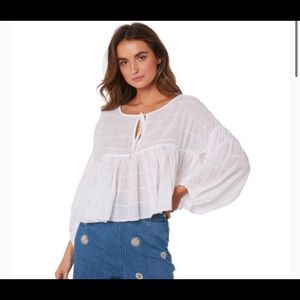 Beaumont Mews Cropped Peasant Top